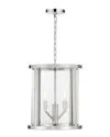 Crystorama Devon 4 Light Polished Nickel Lantern In Nickel