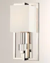 Crystorama Dixon 1-light Polished Nickel Sconce With Drum Shade In Metallic