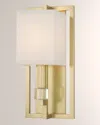 Crystorama Dixon 1-light Polished Nickel Sconce With Drum Shade In Gold