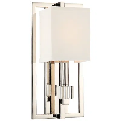 Crystorama Dixon 15"h Polished Nickel 1-light Wall Sconce In White