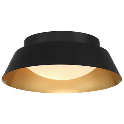 Crystorama Donoven 15'' Led Matte Black + Gold Flush Mount