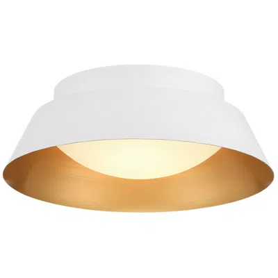 Crystorama Donoven 15'' Led White + Gold Flush Mount In Brown