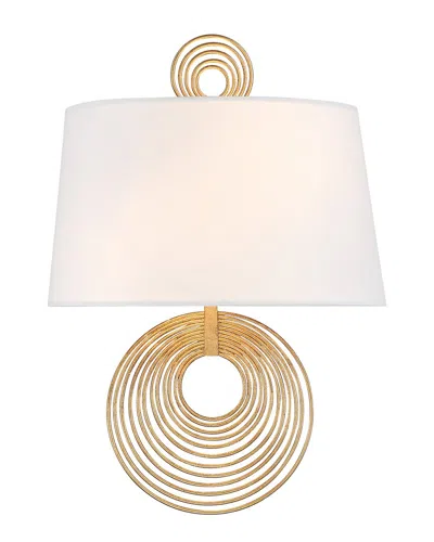 Crystorama Doral 2 Light Renaissance Gold Wall Mount In White