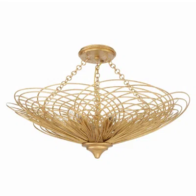 Crystorama Doral 24"w Renaissance Gold 6-light Ceiling Light In Brown