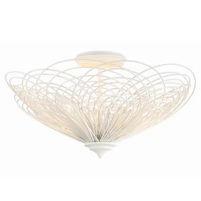 Crystorama Doral 3 Light Matte White Semi Flush Mount In Neutral