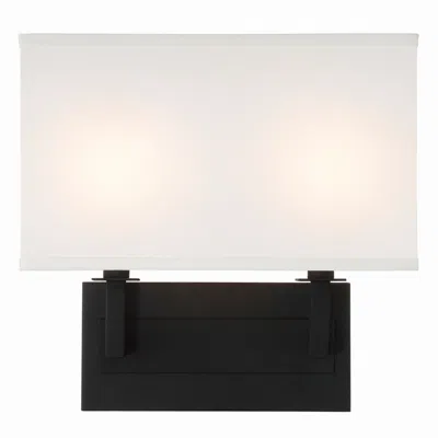 Crystorama Durham 12 1/4" High Black Forged Wall Sconce In Multi