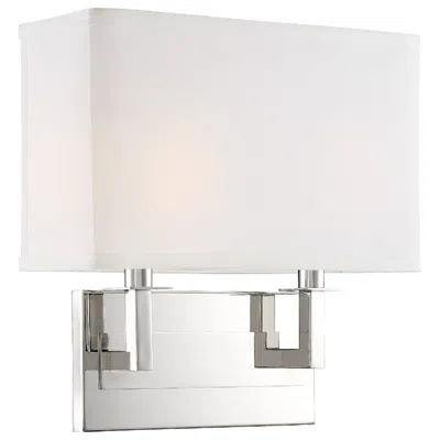 Crystorama Durham 12.75'' Polished Nickel Sconce In White