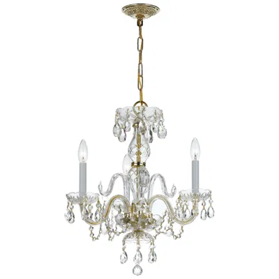 Crystorama Elisa 16" Wide Polished Brass And Crystal 3-light Chandelier In Gold