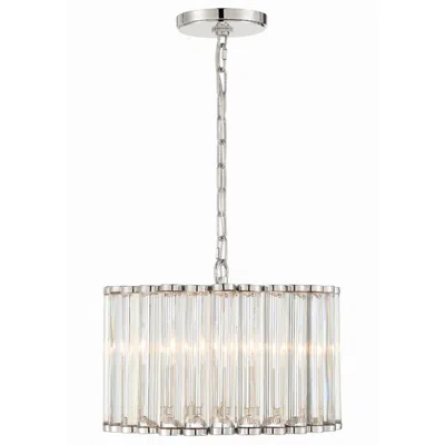Crystorama Elliot 15 1/4" Wide 4-light Polished Nickel Crystal Pendant In Silver