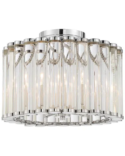 Crystorama Elliot 4 Light Polished Nickel Ceiling Mount In Silver