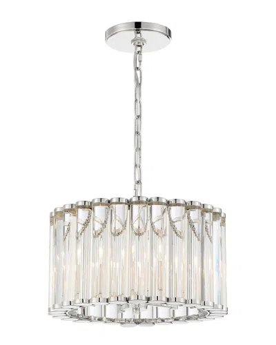 Crystorama Elliot 4 Light Polished Nickel Pendant In Silver