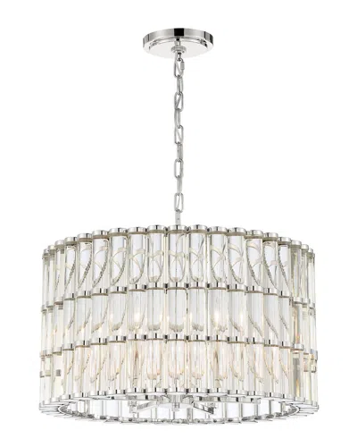 Crystorama Elliot 6 Light Polished Nickel Chandelier In Silver