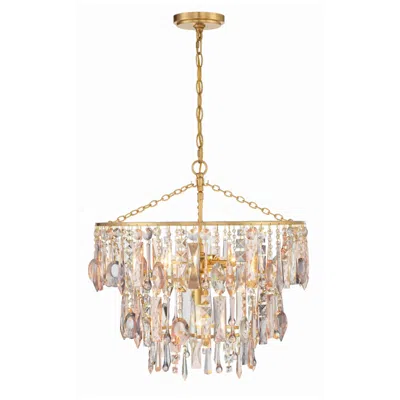 Crystorama Elsa 20" Wide Antique Gold 3-tier Chandelier