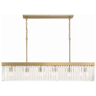 Crystorama Emory 49" 6-light Modern Gold And Crystal Linear Chandelier