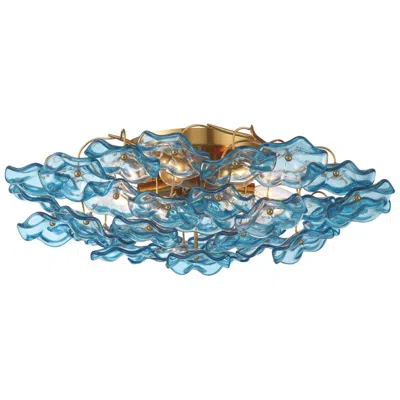 Crystorama Esme 22.5'' Aged Brass Semi Flush Mount In Multi