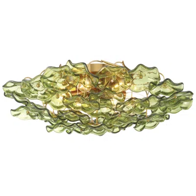 Crystorama Esme 22.5'' Aged Brass Semi Flush Mount In Multi