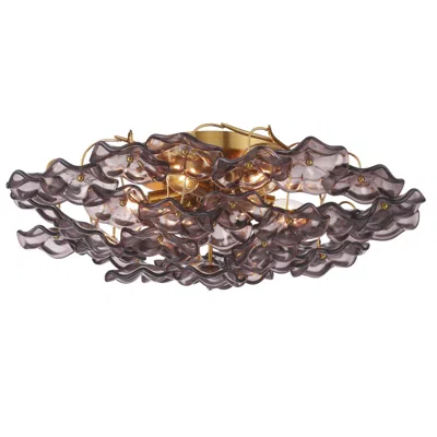 Crystorama Esme 22.5'' Aged Brass Semi Flush Mount In Multi