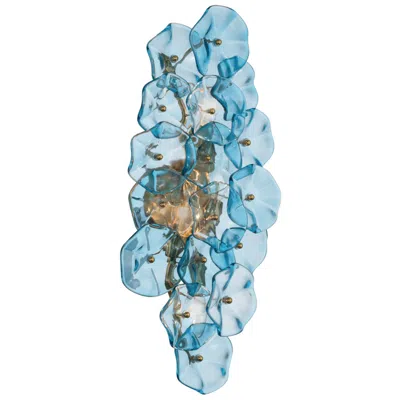 Crystorama Esme 23in. Aged Brass Sconce In Blue