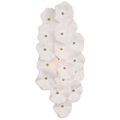 Crystorama Esme 23in. Aged Brass Sconce In White
