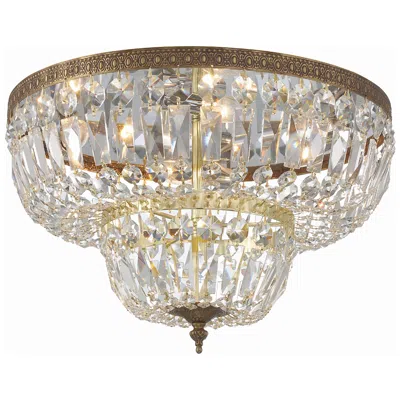 Crystorama Everly 18" Wide Olde Brass Ceiling Light In Gold