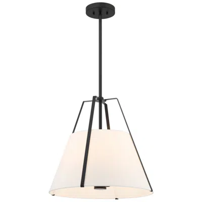 Crystorama Everly 20" Black Pendant In White