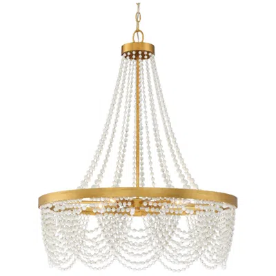 Crystorama Fiona 27" Wide Antique Gold 4-light Chandelier