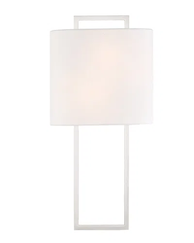 Crystorama Fremont 2 Light Polished Nickel Wall Mount In White