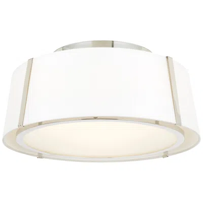 Crystorama Fulton 18" Wide Polished Nickel Ceiling Light In White