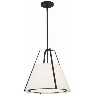 Crystorama Fulton 20" Wide Black Metal Pendant Light