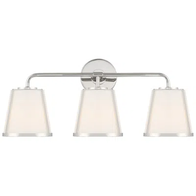 Crystorama Fulton 23 1/4" Wide Polished Nickel 3-light Bath Light In Silver