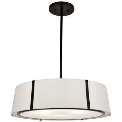 Crystorama Fulton 24" Wide Black Drum Pendant Light
