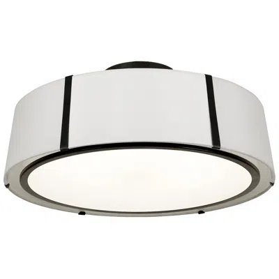 Crystorama Fulton 24" Wide Matte Black Drum Ceiling Light In White