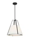 Crystorama Fulton 3 Light Black Pendant In Black
