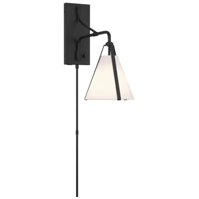 Crystorama Fulton 8'' Black Task Sconce In Multi