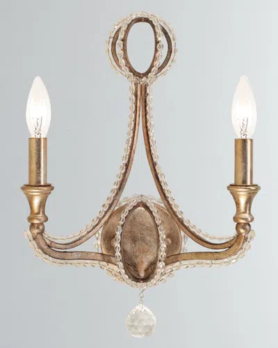 Crystorama Garland 2-light Distressed Twilight Sconce In Gold