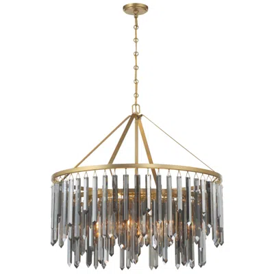 Crystorama Gemma 32'' Modern Gold Chandelier In Gray