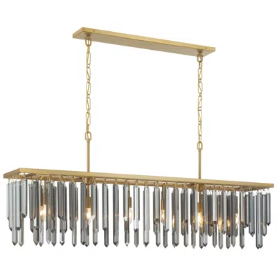 Crystorama Gemma 52'' Modern Gold Linear Chandelier In Gray