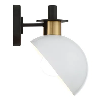 Crystorama Gigi 10 1/2" High Matte Black And Aged Brass Wall Sconce