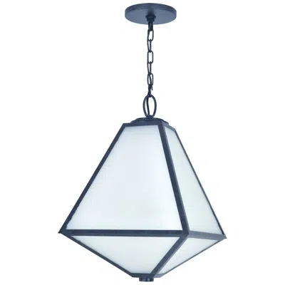 Crystorama Glacier 14" Wide Black Charcoal Indoor-outdoor Pendant Light In Blue