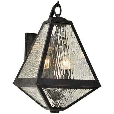 Crystorama Glacier 16 3/4"h Black 2-light Outdoor Wall Light