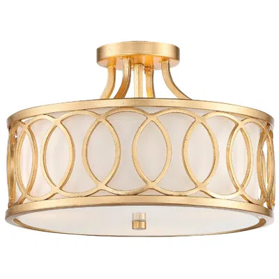 Crystorama Graham 15" Wide Antique Gold Ceiling Light