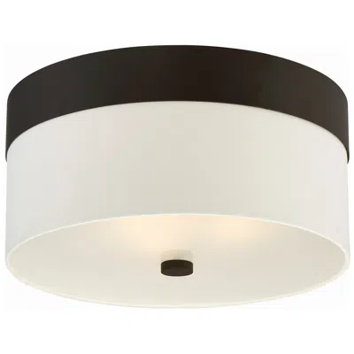 Crystorama Grayson 16" Wide Dark Bronze Ceiling Light In White