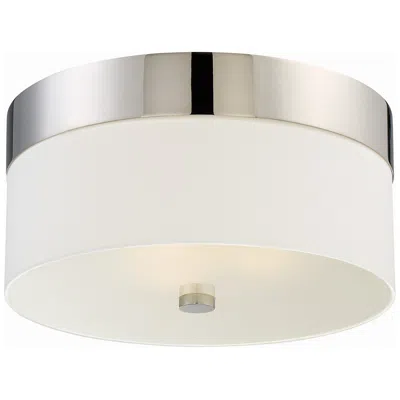 Crystorama Grayson 16" Wide Polished Nickel Ceiling Light In White