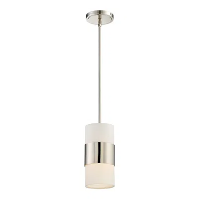 Crystorama Grayson 6" Wide Polished Nickel Mini Pendant In White