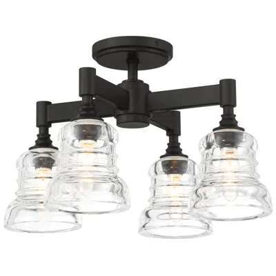 Crystorama Gregory 17.25'' Matte Black Semi Flush Mount