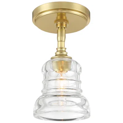 Crystorama Gregory 5'' Aged Brass Semi Flush Mount In Gold