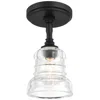 Crystorama Gregory 5'' Matte Black Semi Flush Mount In Multi