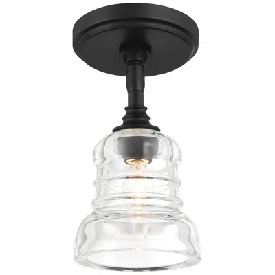 Crystorama Gregory 5'' Matte Black Semi Flush Mount In Multi