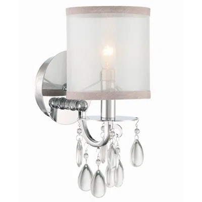 Crystorama Hampton 13" High Chrome Wall Sconce In White