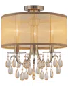 Crystorama Hampton 3-light Etruscan Crystal Drum Shade Ceiling Mount